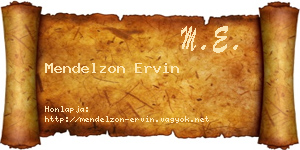 Mendelzon Ervin névjegykártya